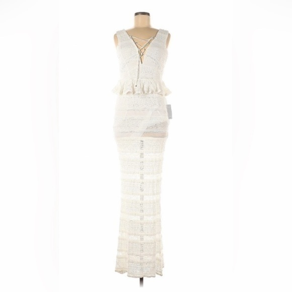 NWT Foxiedox White Lace Sheer Maxi Dress Size Small - Picture 1 of 5